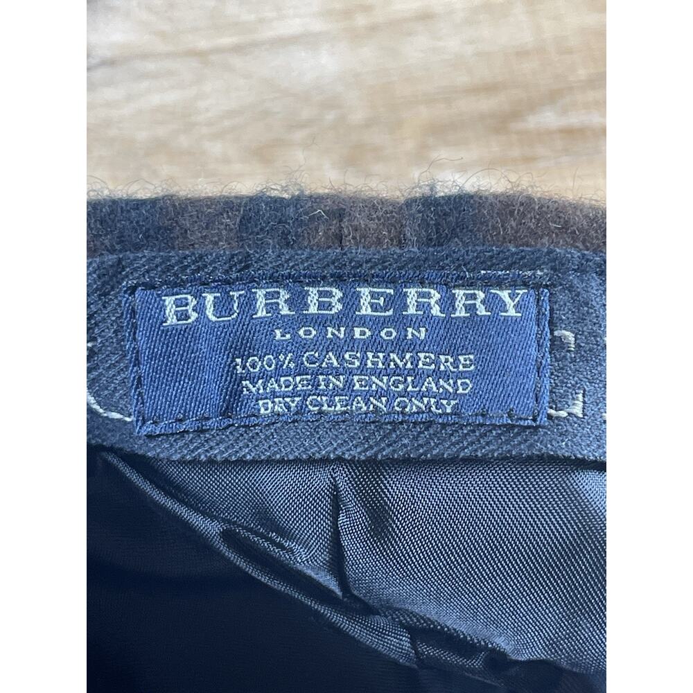 Y2K Burberry London 100% Cashmere Plaid Baseball Hat Cap - Picture 6 of 8